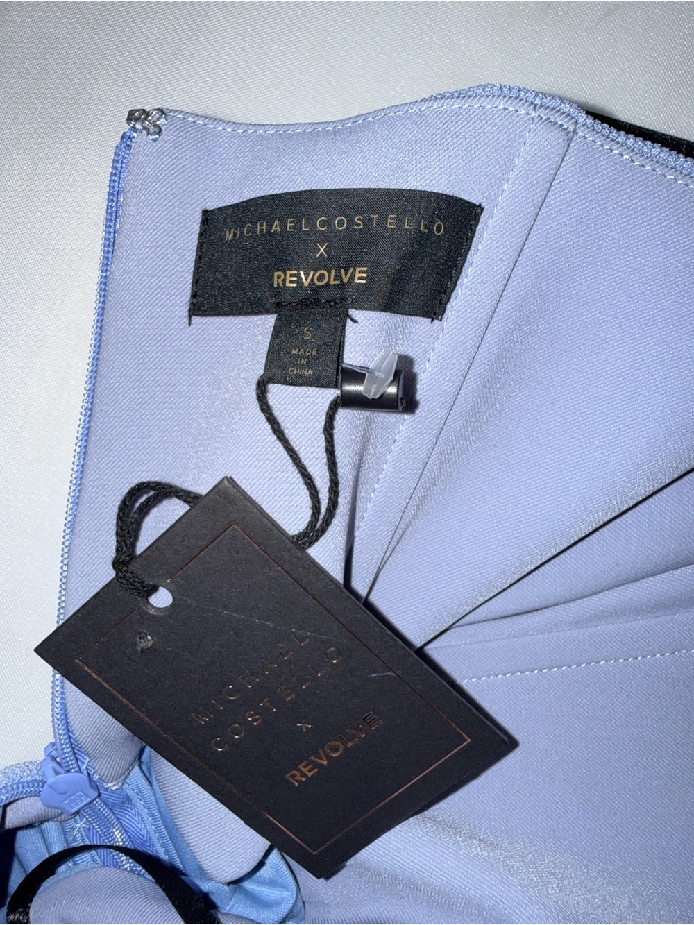Strapless Ruched Midi Dress in periwinkle blue - Picture 9 of 10